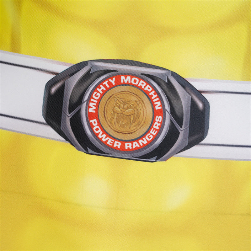 2023 Power Rangers Yellow Ranger Cosplay Costume Saber Tiger Boy Jumpsuit