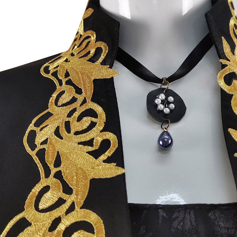 The Witcher Season 2 Costumes Yennefer Cosplay Black Coat Dress