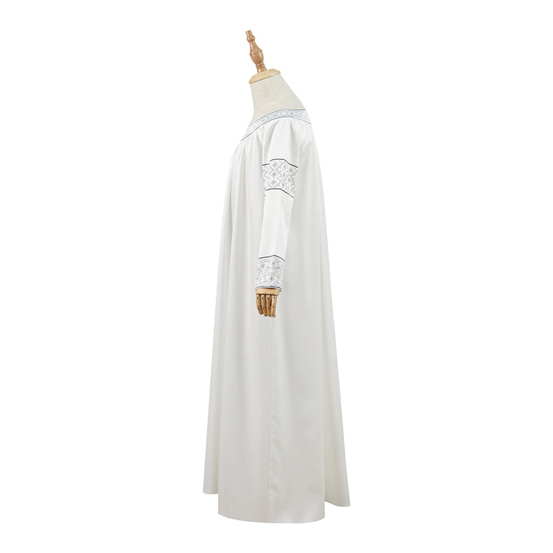 The Rings of Power Season 1 Young Galadriel Cosplay Costume Elf Princess White Dress