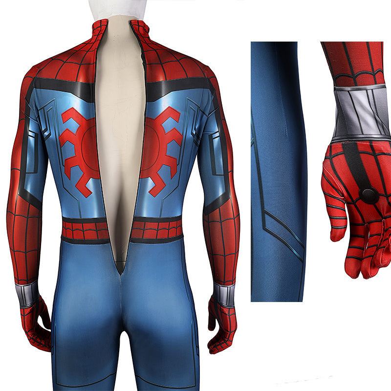 What If Cosplay Zombie Hunter Costume Spiderman Jumpsuit With Cloak